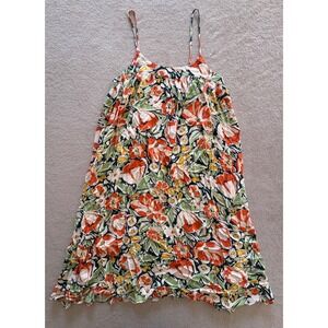 Bila 77 Floral Print Spaghetti Strap Mini Dress Back Cut Out Women's Size M